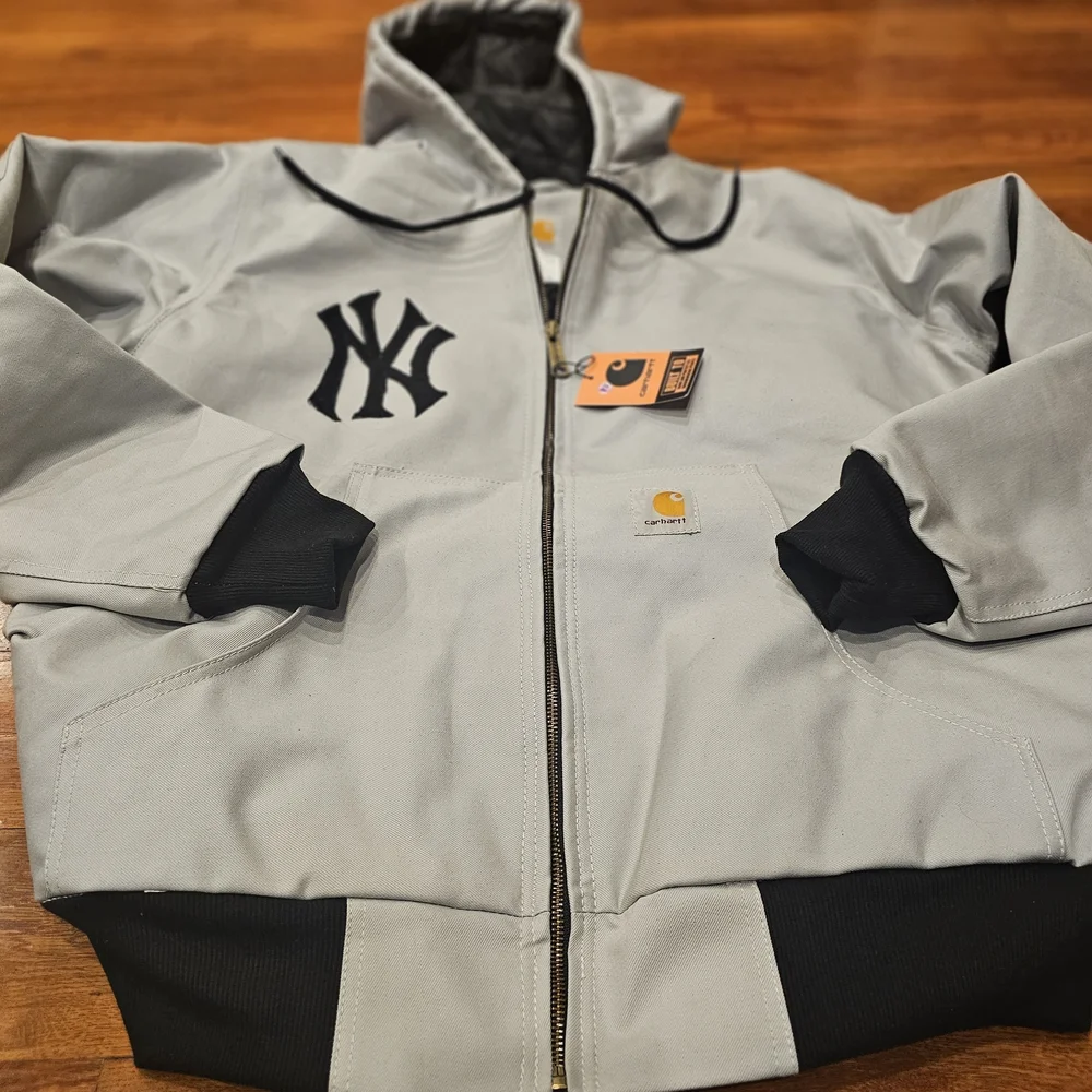 Carhartt Gray and Black Jacket with NY Logo - Picture 1 of 11